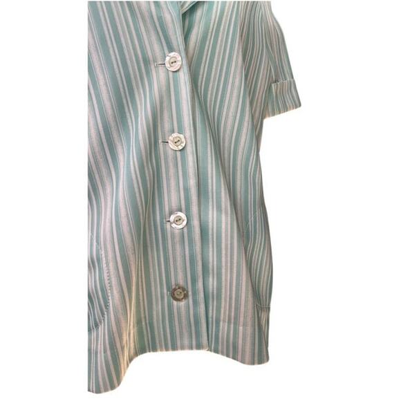 Henri Mint White Striped Vintage Shirt Size Medium - Picture 3 of 6